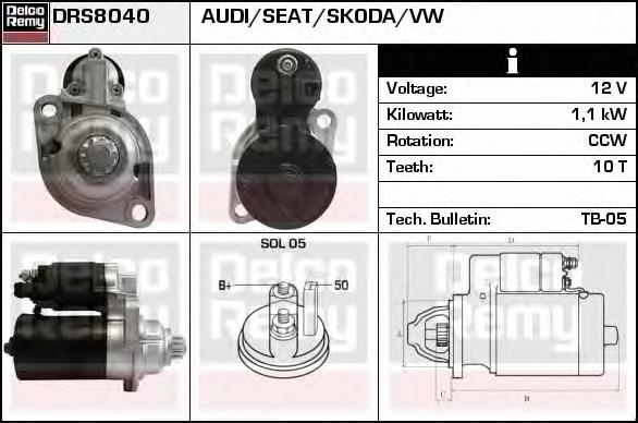 DRS8040 Delco Remy motor de arranque