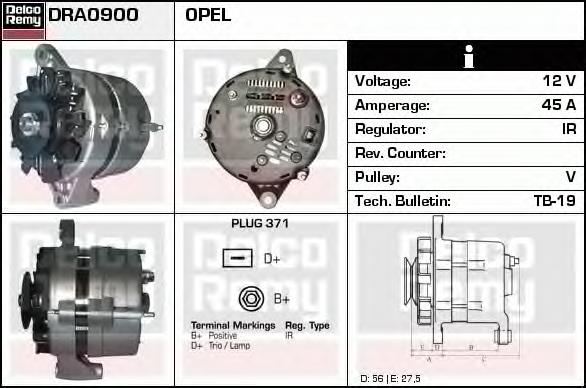 DRA0900 Delco Remy alternador