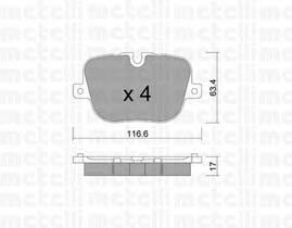 2208370 Metelli pastillas de freno traseras