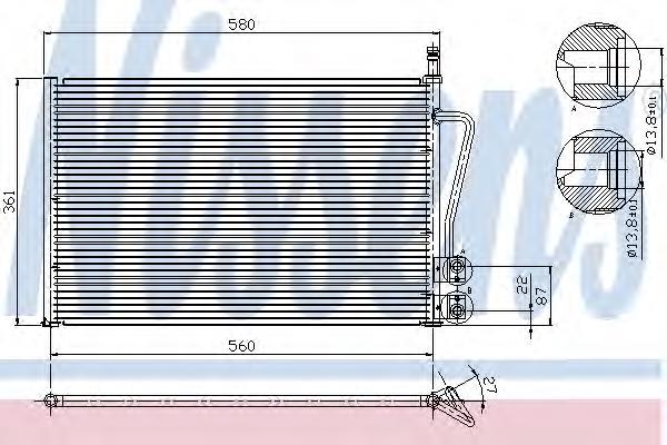 Condensador aire acondicionado 94587 Nissens