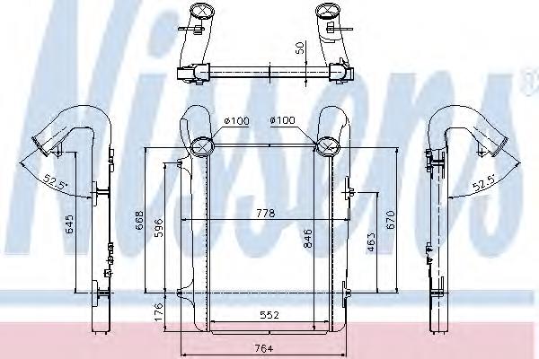 Radiador de aire de admisión 97059 Nissens