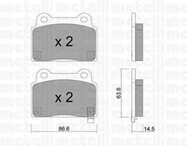 Pastillas de freno traseras 2208260 Metelli