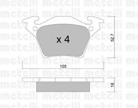 22-0574-0 Metelli pastillas de freno traseras