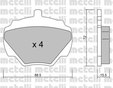 22-0353-0 Metelli pastillas de freno traseras