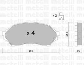 22-0387-0 Metelli pastillas de freno delanteras