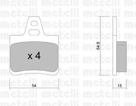 22-0285-0 Metelli pastillas de freno traseras