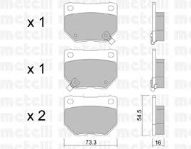 22-0501-0 Metelli pastillas de freno traseras