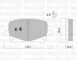 22-0443-0 Metelli pastillas de freno delanteras