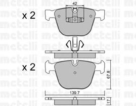 2207736 Metelli pastillas de freno traseras