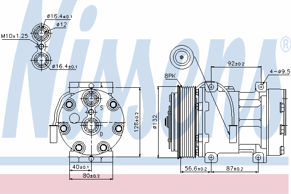 Compresor de aire acondicionado 89140 Nissens
