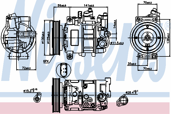 Compresor de aire acondicionado 89111 Nissens