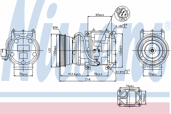 Compresor de aire acondicionado 89098 Nissens