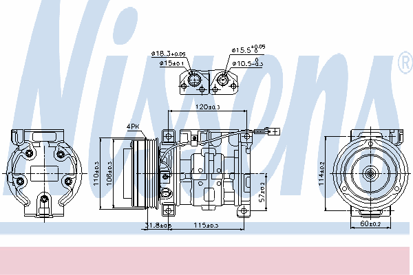 Compresor de aire acondicionado 89099 Nissens