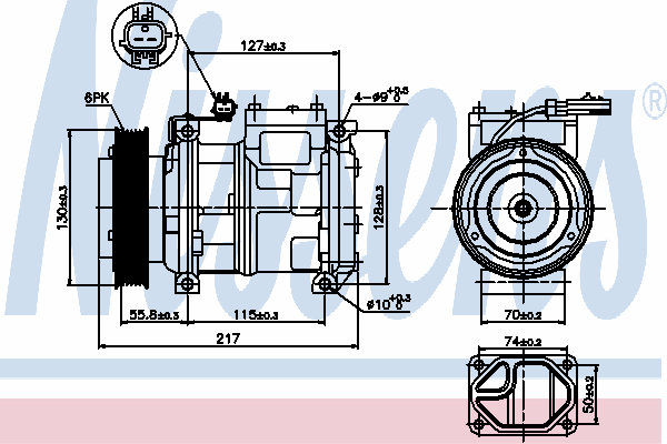 Compresor de aire acondicionado 89097 Nissens