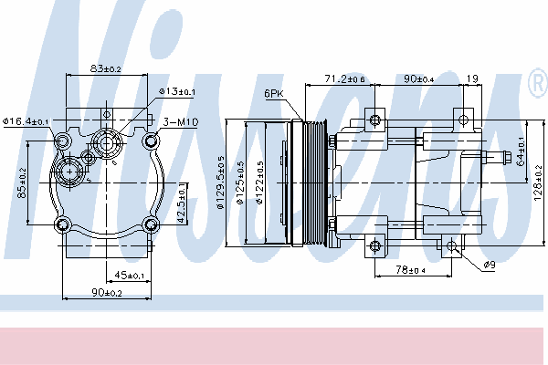 Compresor de aire acondicionado 89205 Nissens