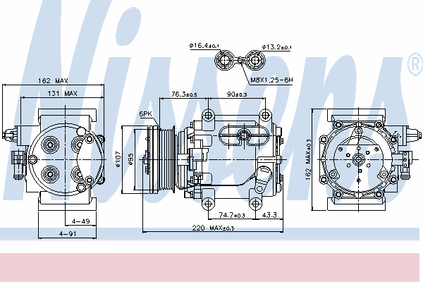 Compresor de aire acondicionado 89239 Nissens