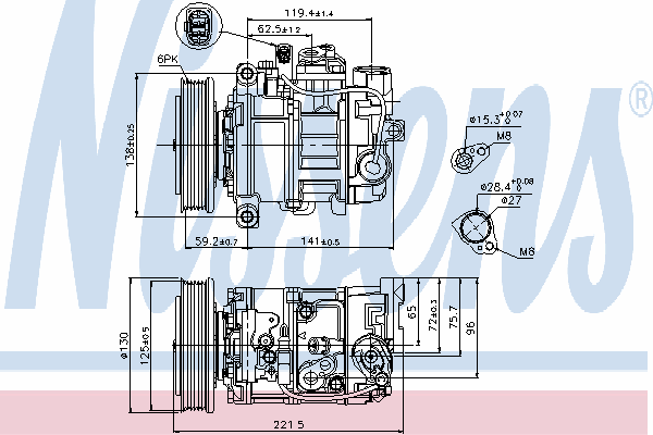 Compresor de aire acondicionado 89236 Nissens