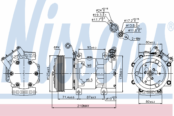 Compresor de aire acondicionado 89159 Nissens