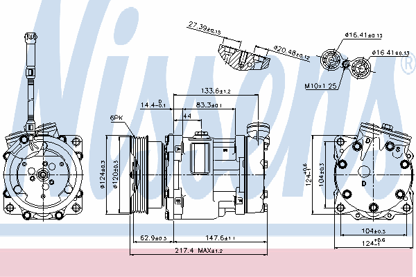 Compresor de aire acondicionado 89193 Nissens