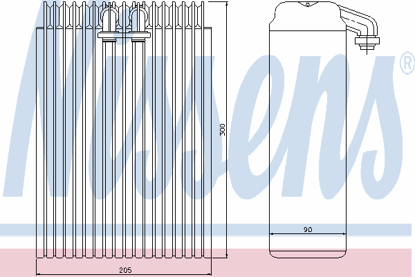 Evaporador, aire acondicionado 92200 Nissens