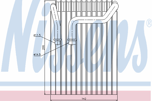 Evaporador, aire acondicionado 92237 Nissens