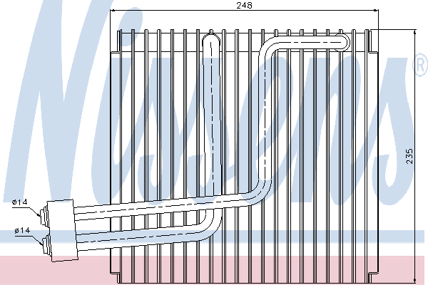 Evaporador, aire acondicionado 92265 Nissens