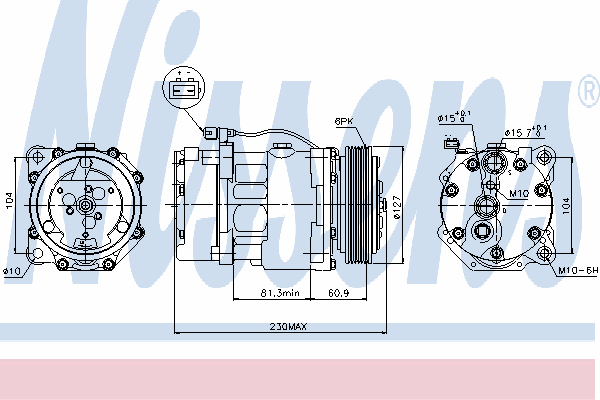 Compresor de aire acondicionado 89061 Nissens