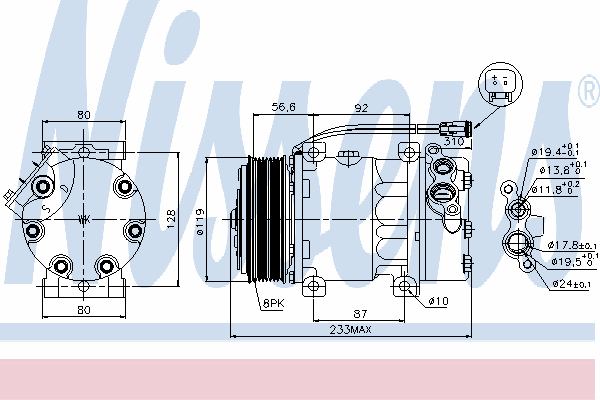 89035 Nissens compresor de aire acondicionado