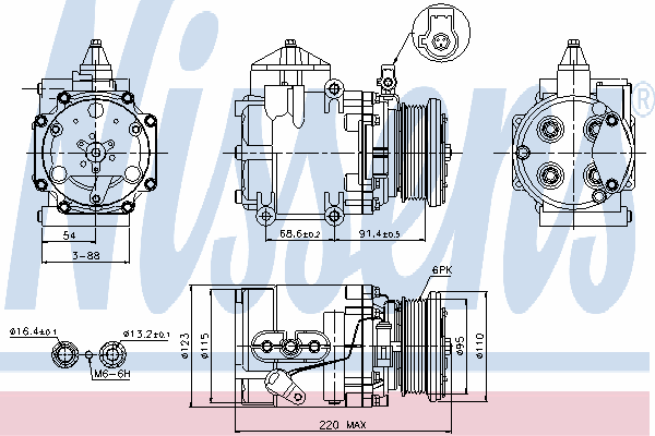 Compresor de aire acondicionado 89248 Nissens