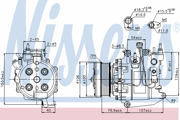 Compresor de aire acondicionado 89247 Nissens