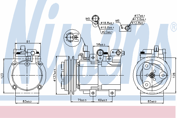 89282 Nissens compresor de aire acondicionado