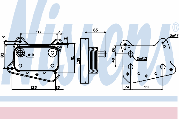 Radiador de aceite 90581 Nissens