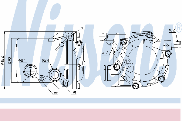 90583 Nissens radiador de aceite