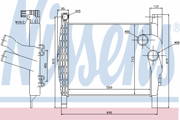 Radiador de aire de admisión 96970 Nissens