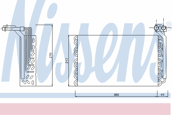 Evaporador, aire acondicionado 92170 Nissens