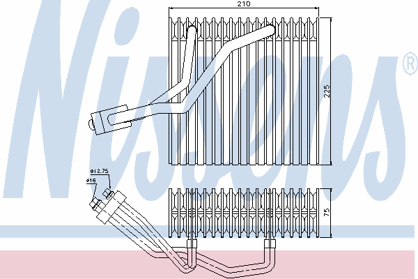 Evaporador, aire acondicionado 92176 Nissens