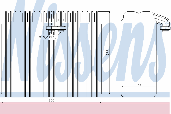 Evaporador, aire acondicionado 92171 Nissens