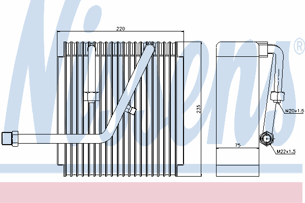 Evaporador, aire acondicionado 92147 Nissens