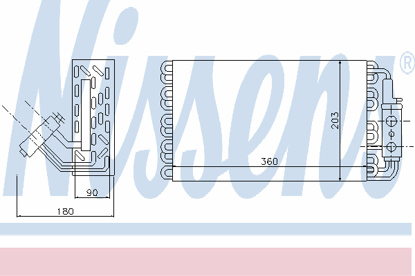 Evaporador, aire acondicionado 92061 Nissens