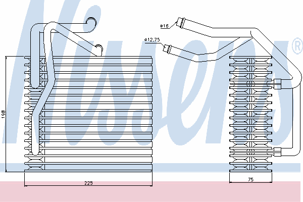 Evaporador, aire acondicionado 92205 Nissens