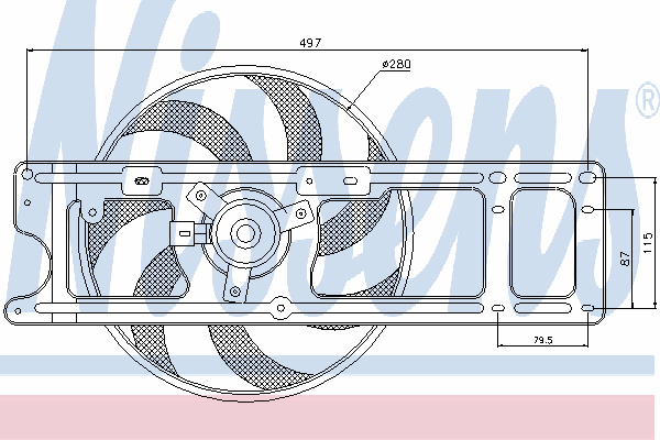 Ventilador (rodete +motor) refrigeración del motor con electromotor completo 85254 Nissens