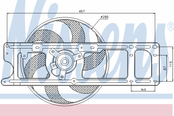 Ventilador (rodete +motor) refrigeración del motor con electromotor completo 85251 Nissens