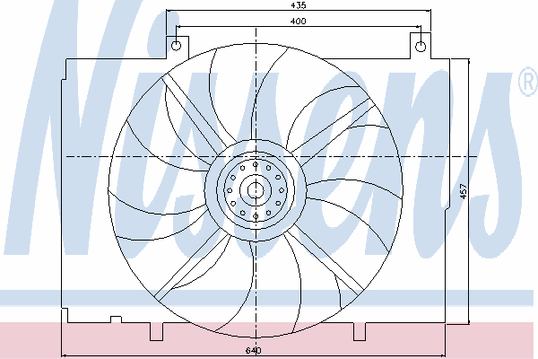 Difusor de radiador, ventilador de refrigeración, condensador del aire acondicionado, completo con motor y rodete 47741 NRF