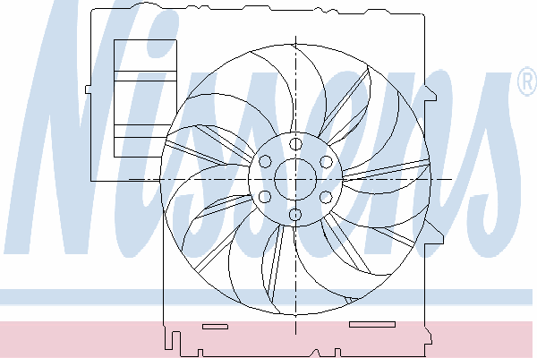 Difusor de radiador, ventilador de refrigeración, condensador del aire acondicionado, completo con motor y rodete 85292 Nissens