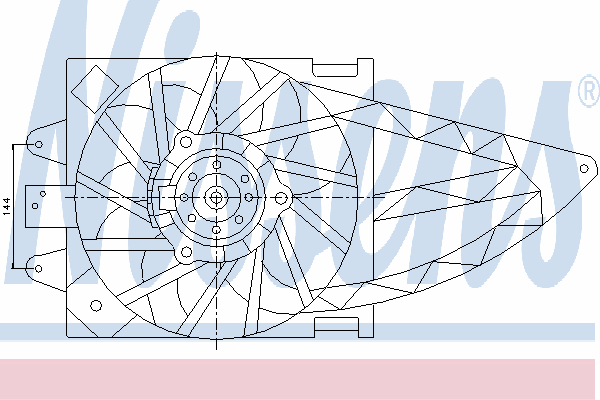 Difusor de radiador, ventilador de refrigeración, condensador del aire acondicionado, completo con motor y rodete 85156 Nissens