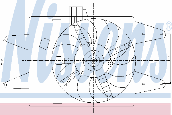 Difusor de radiador, ventilador de refrigeración, condensador del aire acondicionado, completo con motor y rodete 85133 Nissens