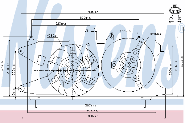 Ventilador de radiador 85131 Nissens