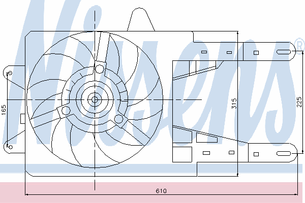 85141 Nissens difusor de radiador, ventilador de refrigeración, condensador del aire acondicionado, completo con motor y rodete