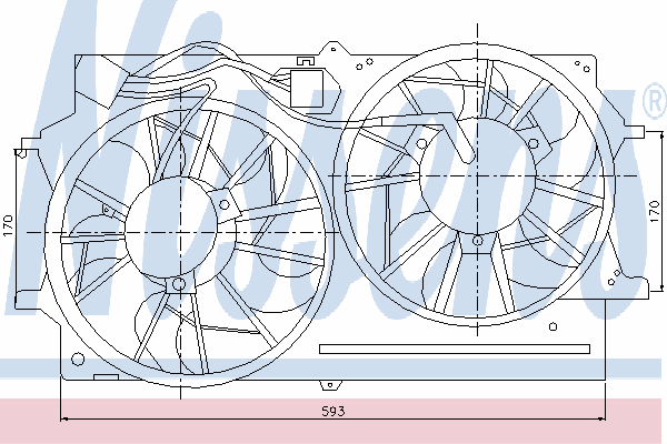 Difusor de radiador, ventilador de refrigeración, condensador del aire acondicionado, completo con motor y rodete 85215 Nissens