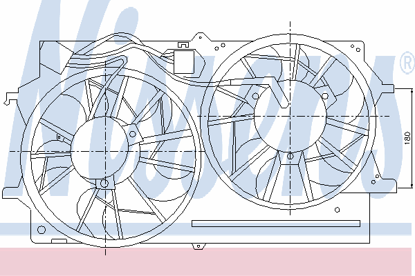 Difusor de radiador, ventilador de refrigeración, condensador del aire acondicionado, completo con motor y rodete 85214 Nissens